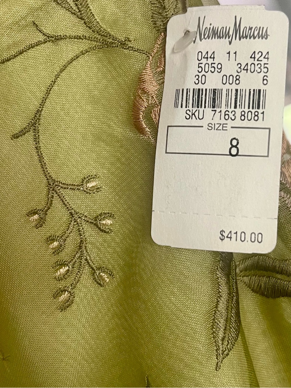 Vintage Chetta B Olive Green Floral Maxi Skirt - NWT Women's Two-Piece Set - Picture 5 of 6